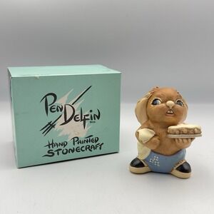 Vintage Pendelfin Rabbit Scoffer Handpainted Made In England Box